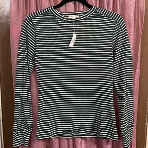 NWT Madewell Stripped Long Sleeve Fitted Shirt